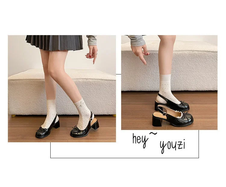 Thick Heel Women Sandals Height Increase Cover Toes Slingbacks Muels Shoes Elegant Stripper Party Dress Female Sandalias