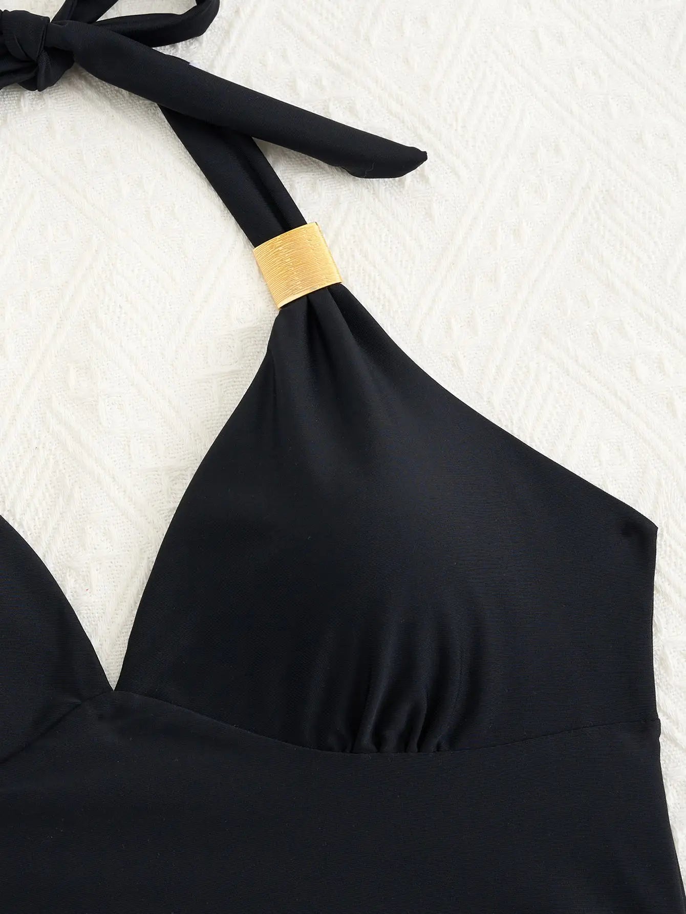 2026 Halter Tankini Set 2 Pieces Solid Swimwear Female Black Swimsuit Women Bathers Bathing Swimming Swim Suit Beachwear