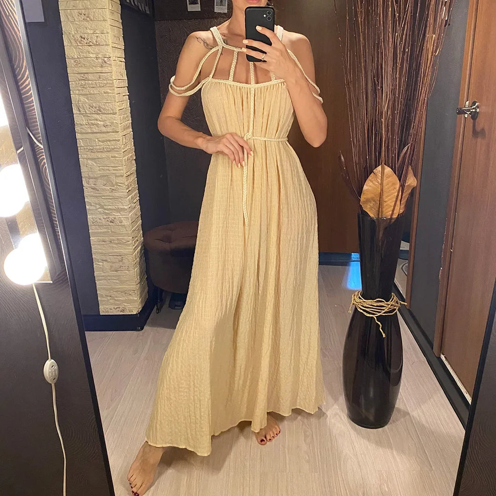 5 Colors Hollow Out Backless Crochet Knitted Tunic Beach Cover Up Cover-ups Beach Dress Beach Wear Beachwear Female Women V5429