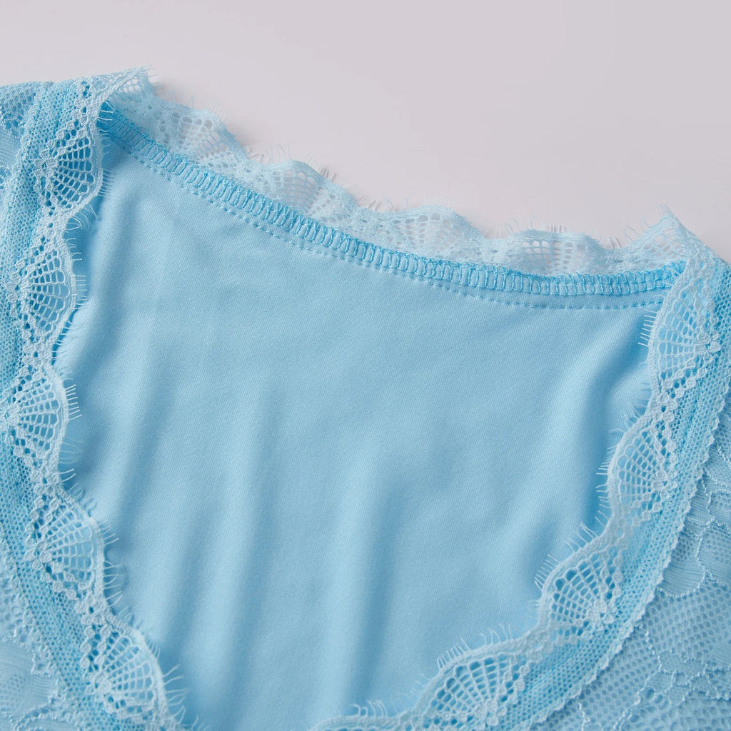 Women Summer Solid Color Tank Tops Lace V-Neck Casual Fashion Sleeveless Vests Streetwear