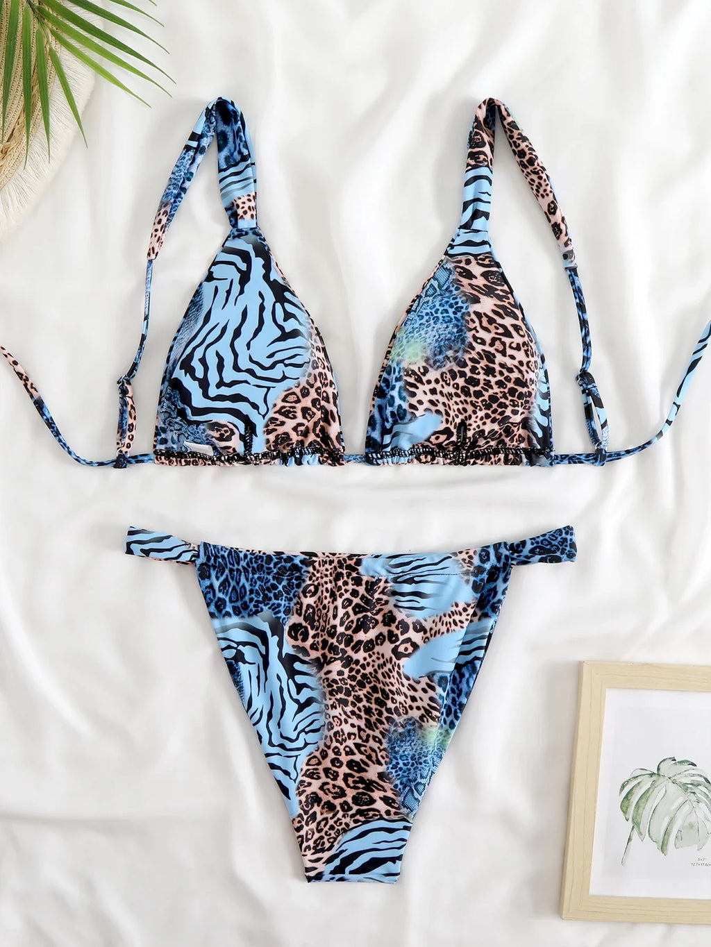 2025 Brazilian Thong Bikinis Strappy Swimsuit Women Sexy Printed Swimwear Female Bathers Swimming Bathing Swimming Swim Suit