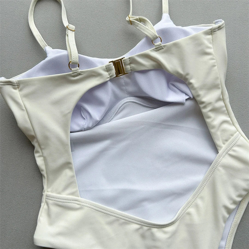 Sexy Cut Out Underwired Women Swimwear One Piece Swimsuit Female Extreme String Mini Micro Thong Bather Bathing Suit Swim V7744