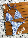 2026 Triangle Halter String Bikini Women Printed Swimwear Female Sexy Swimsuit Bathers Bathing Swimming Swim Suit Beachwear
