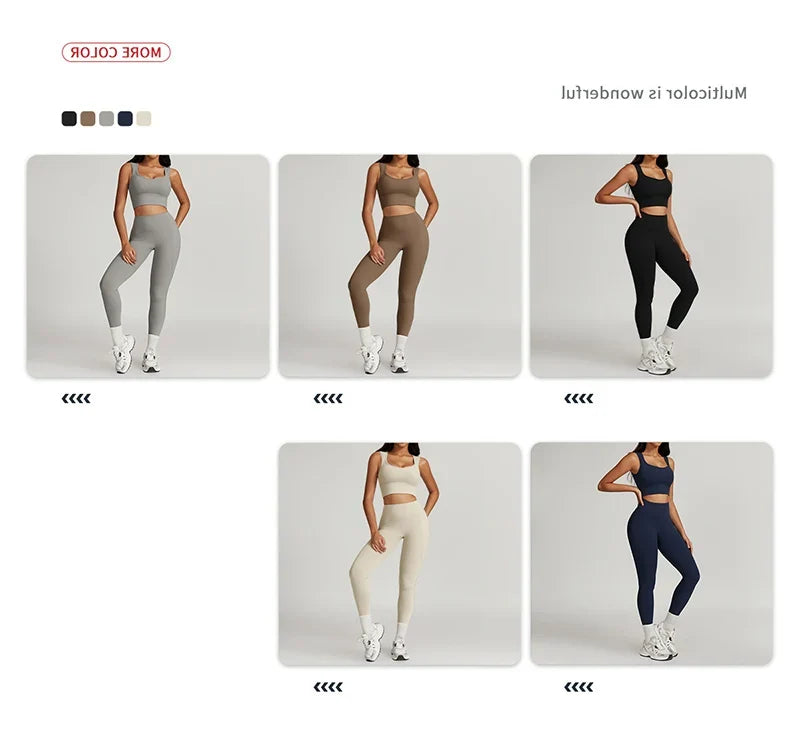 2 Pieces Yoga Suit Women Sexy Tight-Fitting Fitness Sports Set Gym Bra Elasticity High Waist Leggings Female Athletic Wear 8793