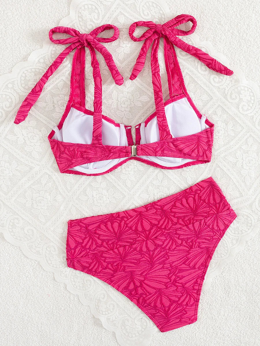S - XL V Shaped Underwired High Waist Bikini Women Swimsuit Female Swimwear Two-pieces Bikini Set Bather Bathing Suit Swim Lady