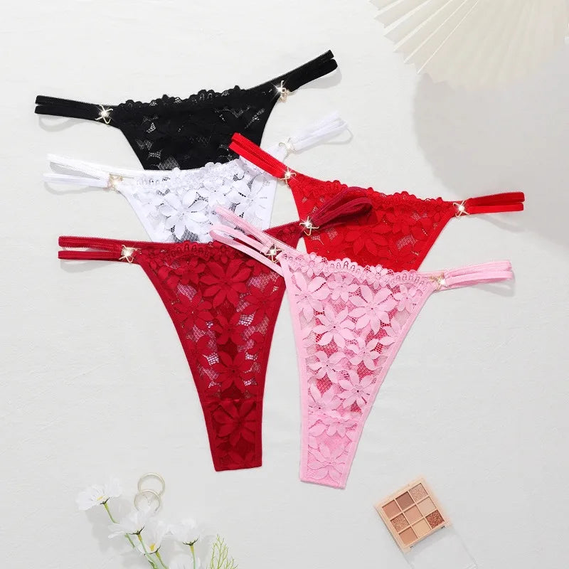 5pcs/pack Multi-color Plus Size Sexy Women g-string Sexy Lingerie Elegant Lady thongs Underwear 1XL-4XL Fashion Female Panties