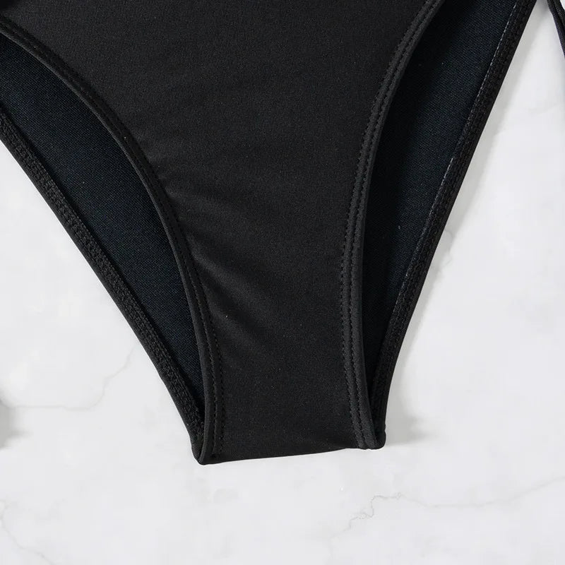 2026 New 2 Piece Swimsuit for Women Solid Color Sexy Drawstring Short Sleeve Bikini Set Beach Vacation Bathing Suit Swimwear