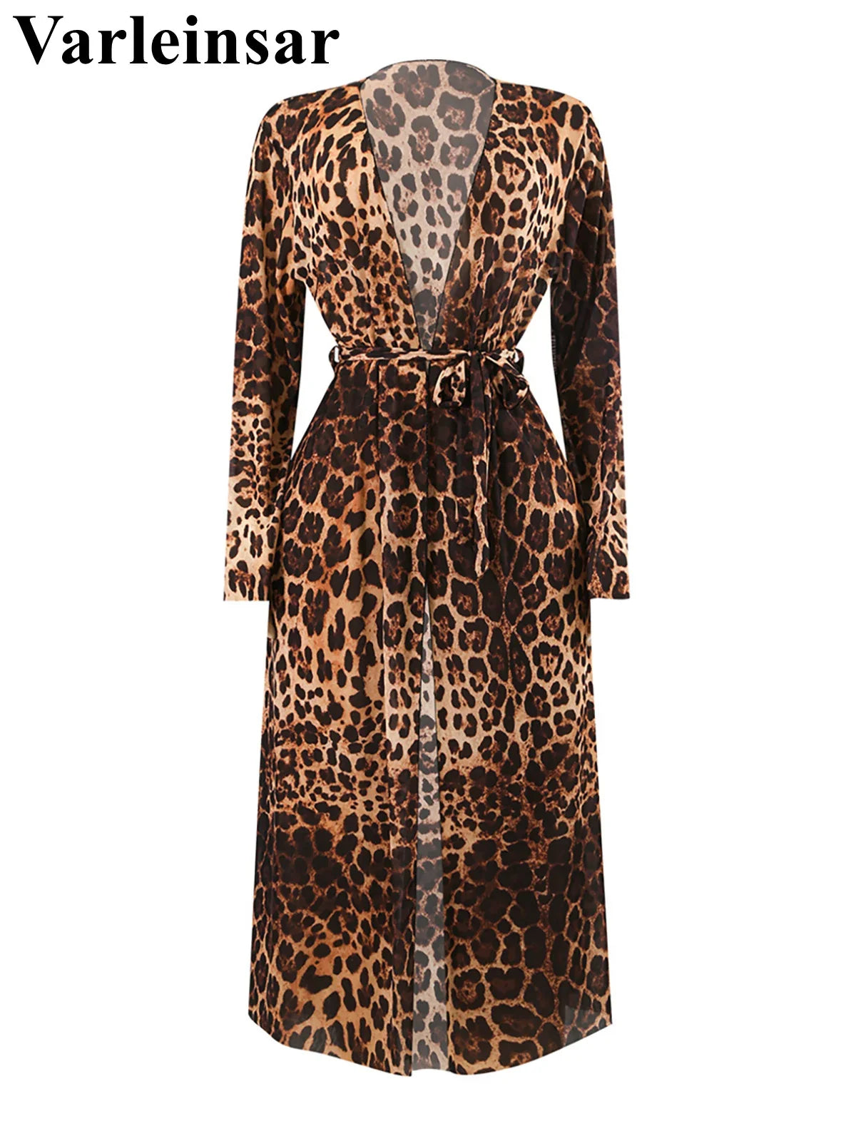 S - XXL With Cover Up Long Sleeve Leopard Printed Women Swimwear One Piece Swimsuit Female Padded Bather Bathing Suit Swim V7353