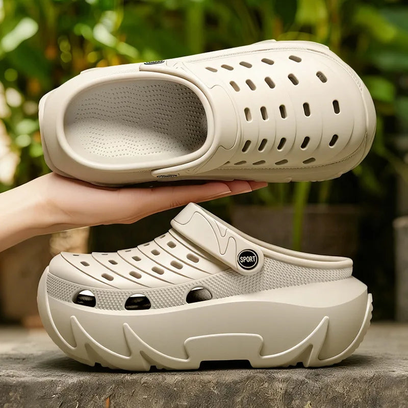 Thick Sole Fashion Clogs For Women Summer Platform Shoes Soft EVA Girls Indoor Street Slippers Female  Leisure Wedges Sandals