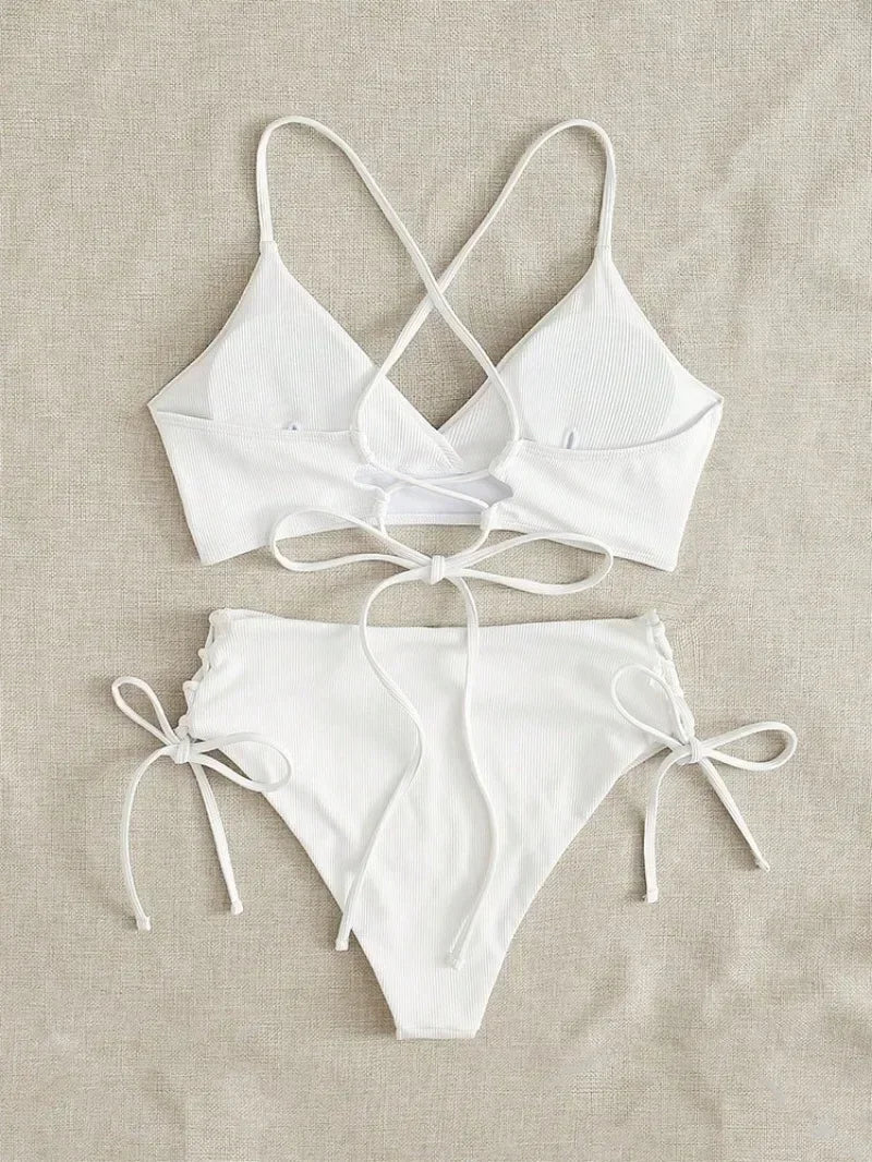 Sexy Bandage High Waist Brazilian Bikinis Sets Swimsuit Swimwear Swimming Suit for Women  New Bikini Mujer Biquinis