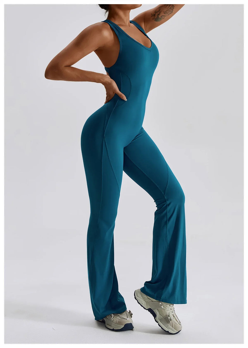 Women Fitness Bodysuit Backless One Piece Yoga Set Jumpsuit Sports Gym Workout Clothes Tights Active Wear Slim Playsuit Female
