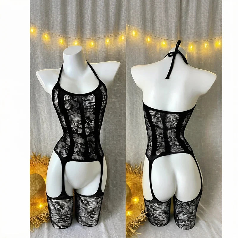 1PC Women Sexy Fishnet Beach Cover Up Hollow Out Bodycon Bodysuit See Through Summer Swimwear