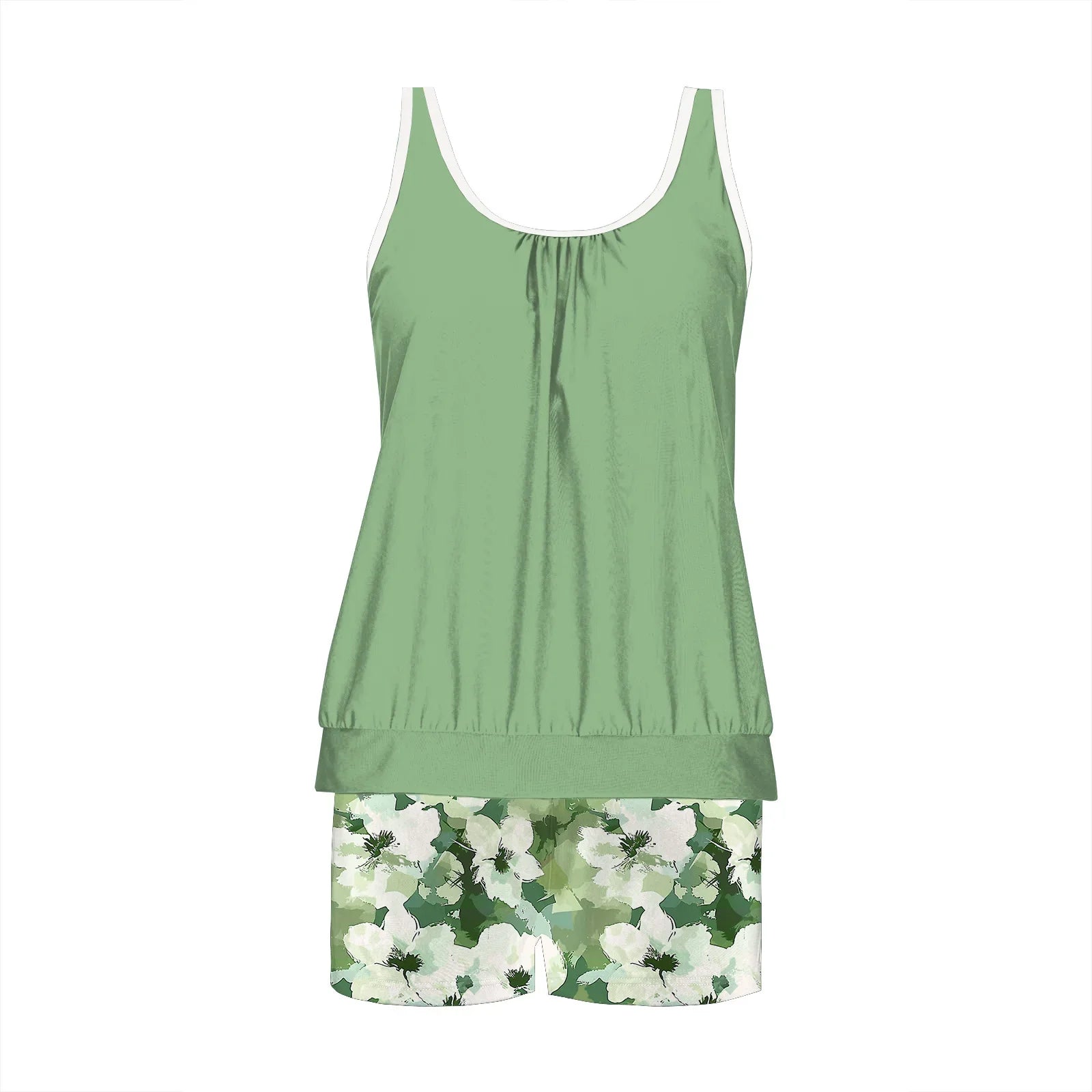 2026 Pinted Floral Tankini Two Pieces Swimsuit Women Vintage Swimwear Female Bathers Bathing Swimming Swim Suit Beachwear