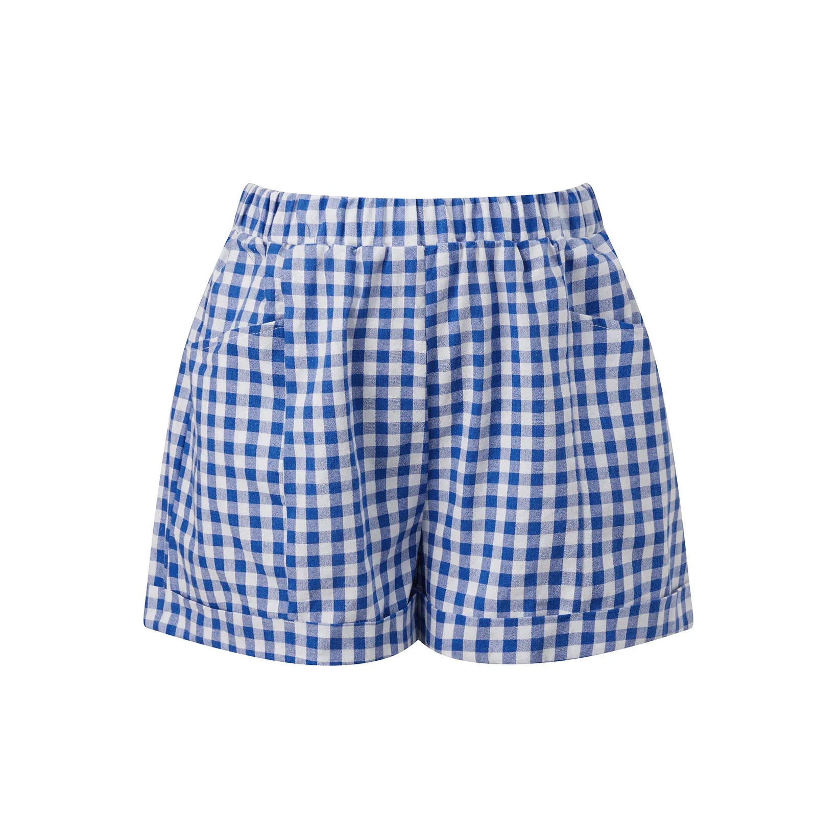Summer Women's Loose Plaid Shorts Elastic Waist Wide Leg Shorts with Pockets Daily Lounge Casual Going Out Short Pants