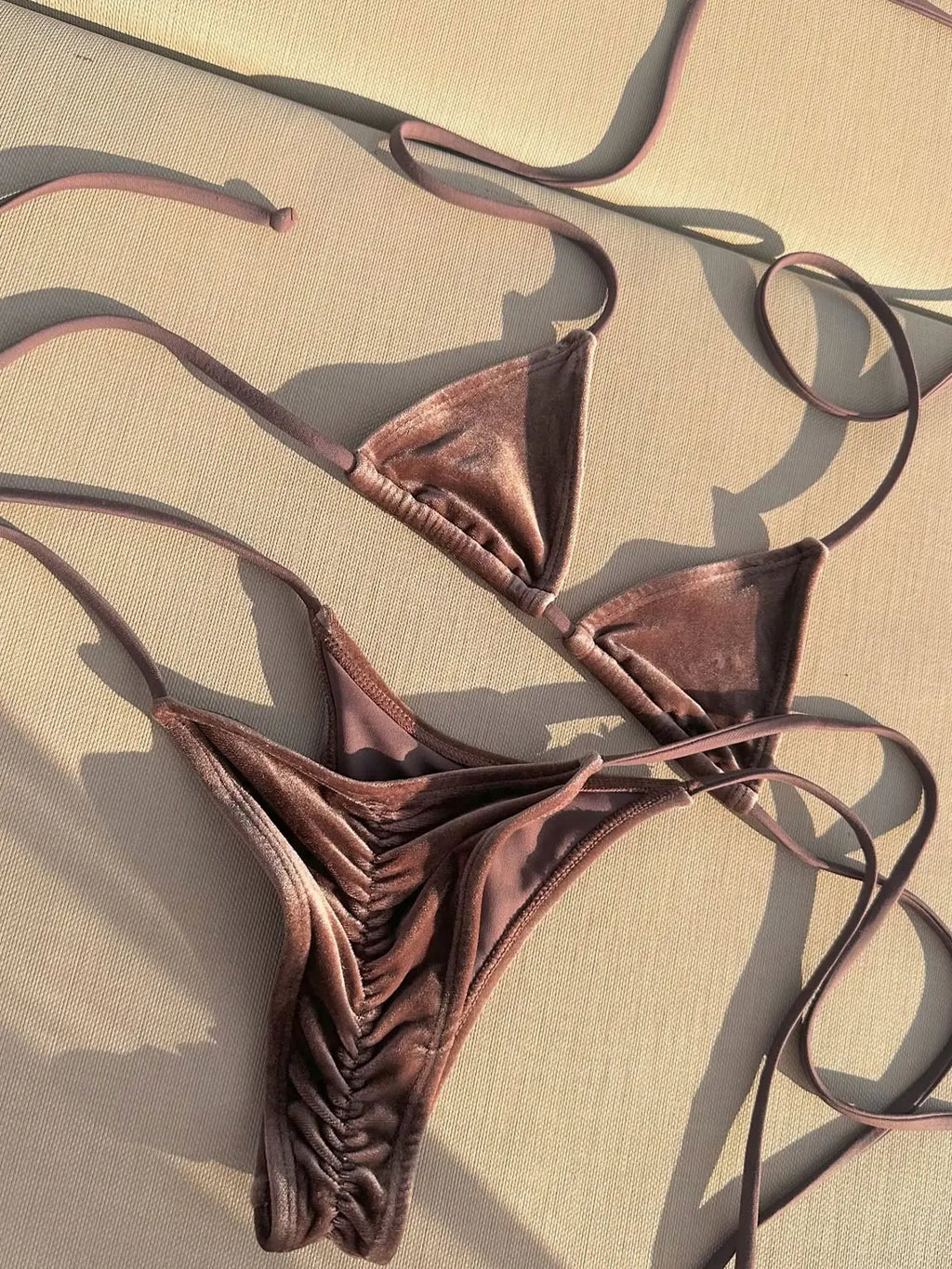 Retro Triangle Lace Up Bikini Women's Bathing Suit Fashion Lady Low Waist Frill Biquini Swimwear Sexy Mujer Swimsuit Beachwear