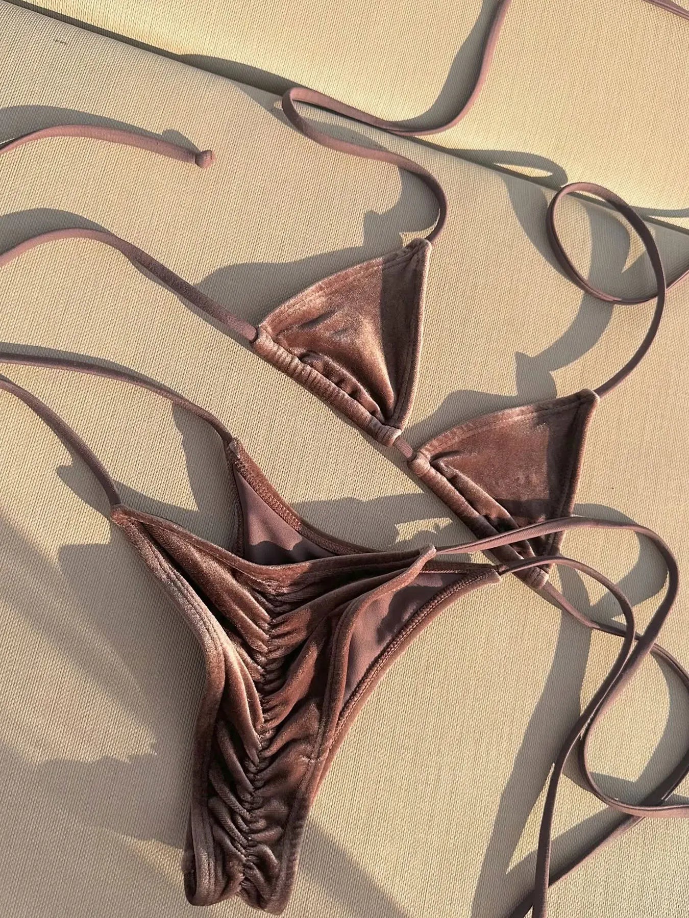 Retro Triangle Lace Up Bikini Women's Bathing Suit Fashion Lady Low Waist Frill Biquini Swimwear Sexy Mujer Swimsuit Beachwear