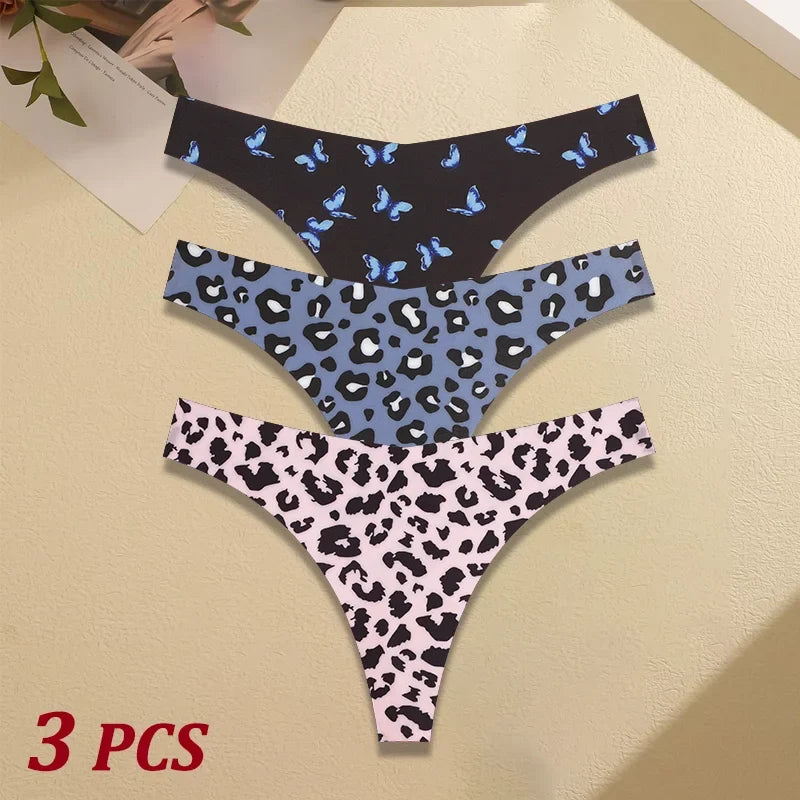 3Pcs Women G-string Seamless Sweet Fruit Thongs Low-waist Panties Ladies Soft Cute Thongs Female S-XL T-Back Panties Underwear