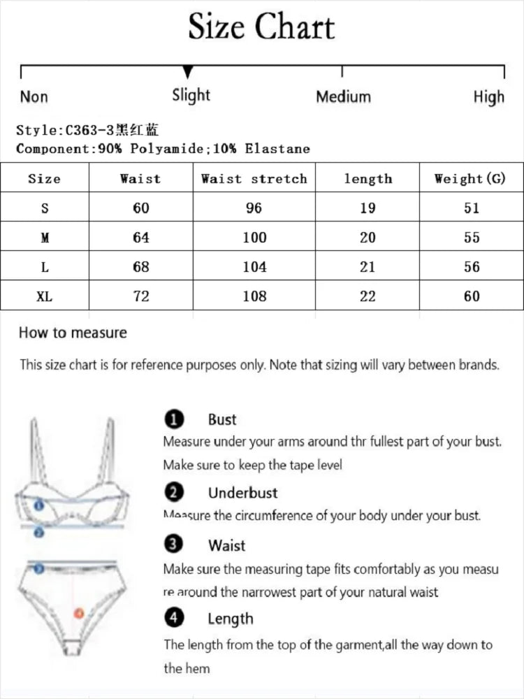 Sexy And Charming Women's Underwear Ultra-Thin Full Lace Thong 3 Pcs black blue And Red Can Be Paired With A  Lingerie 363-3