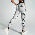 Boho Tie Dye High Waist Knit Elastic Fitness Yoga Tights Butt Lifting Workout Pants for Women