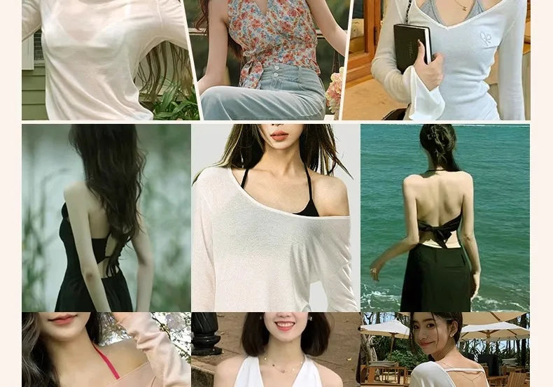 Vintage Multiway Bra Halter Neck Non-Slip Adhesive Bra for Small Bust Satin Backless Strapless Summer Lingerie UK S-XL MOYISU AB