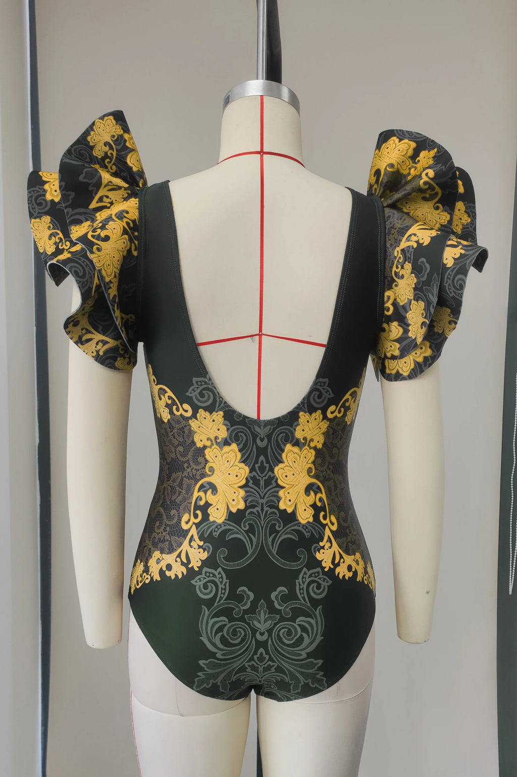 2026 New Swimsuit High-End Design 2Pcs Floral Print Ruffle Slimming Holiday Sexy Hot Spring One Piece Swimsuit for Women