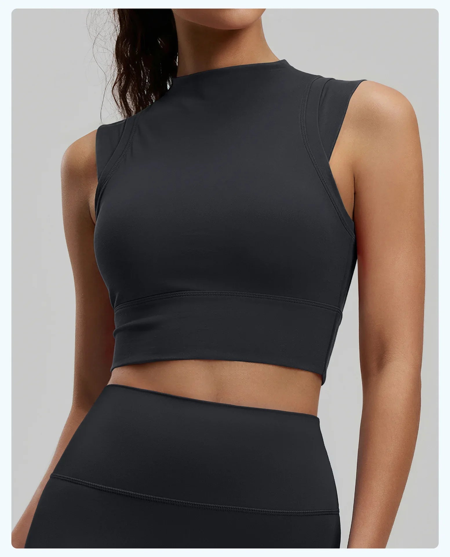 Women's Yoga Tank Top Highly Stretchy, Slightly High-Neck Sports Bra with Built-In Cups Lifts and Shapes The Bust Sexy Fitness