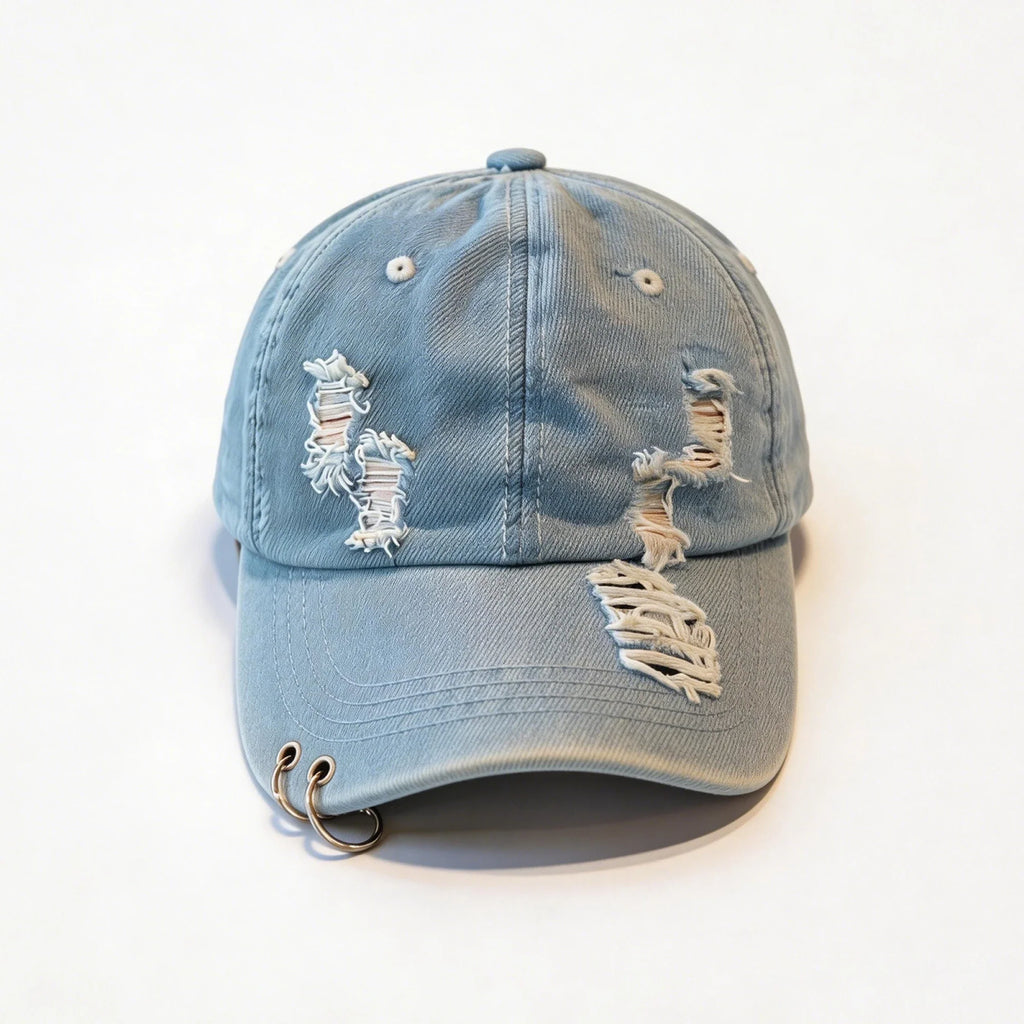 Men Women Denim Baseball Cap Stylish Solid Color Adjustable Hats for Travel Daily Wear Summer Sun Hats
