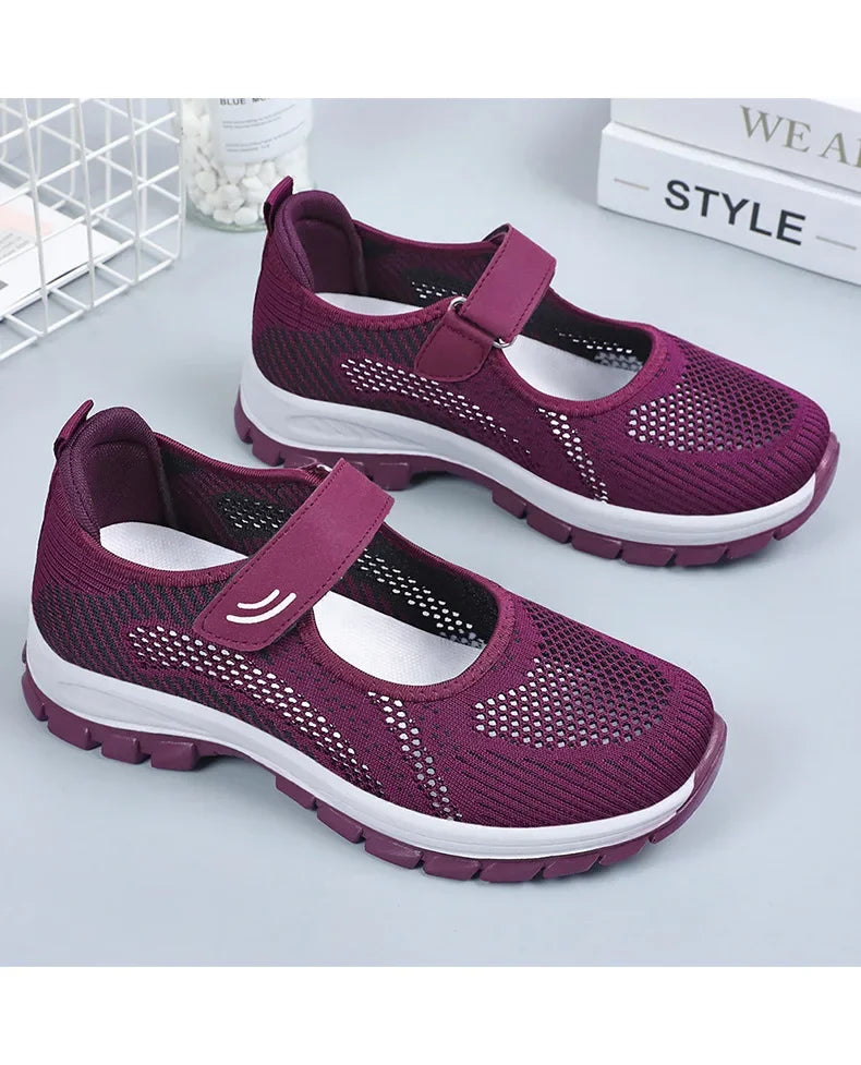 Women Shoes Breathable Vulcanized Shoes Purple Women Sneakers Fashion Breathable Mesh Casual Walking  Women Work