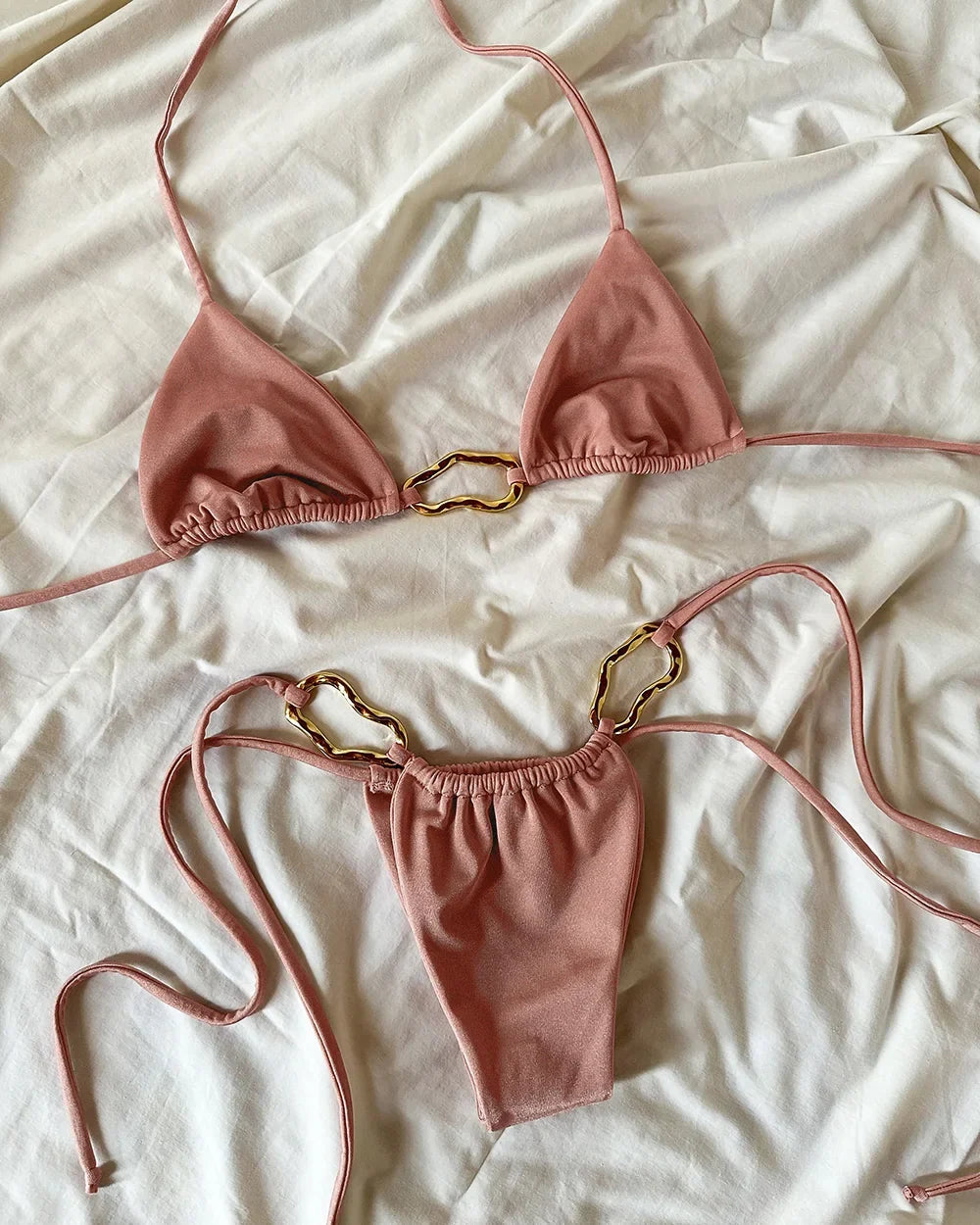 Micro Bikini Push Up Women Swimsuits 2025 Sexy Swimwear Solid Halter Bikini Set Brazilian Biquini Push Up Beachwear Female
