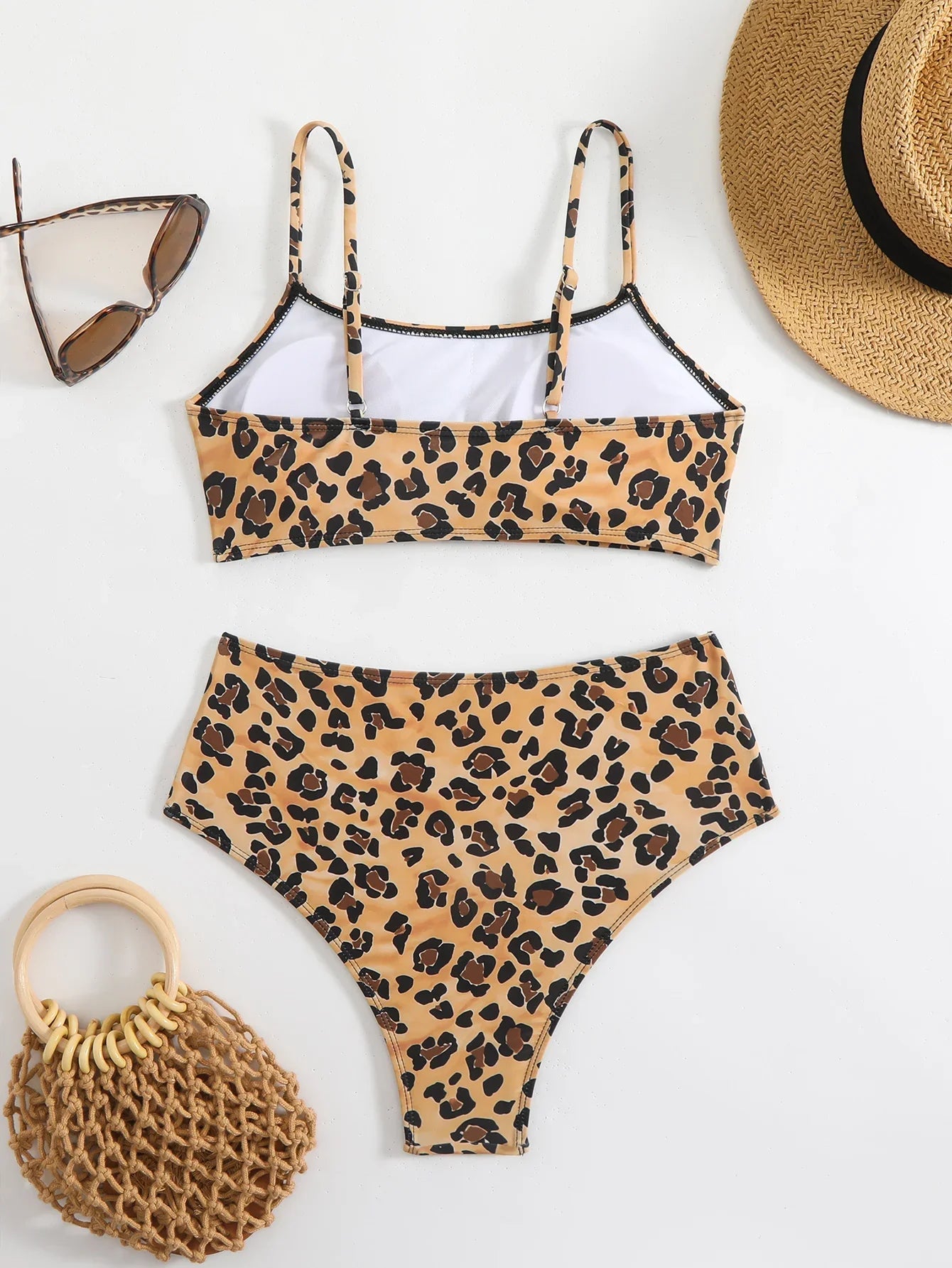 2025 Strappy Bikini High Waist Swimsuit Women Sexy Printed Swimwear Female Bathers Swimming Bathing Swimming Swim Suit Beachwear