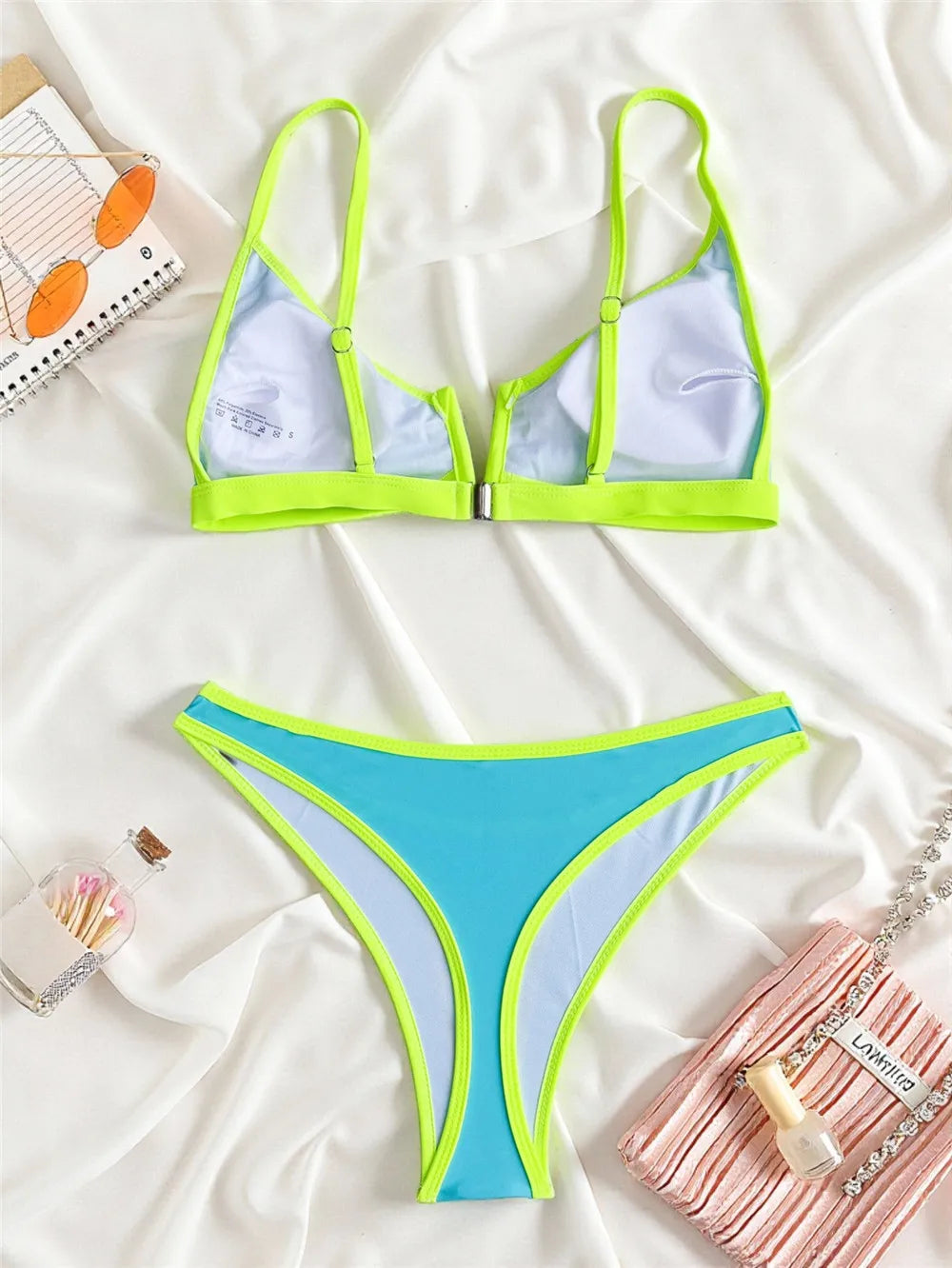 Sexy Black Bikinis Sets Pink Edge Swimwear V Neck Swimsuit Woman 2026 Micro Thong High Cut Bathing Suit Bikinis De Mujer Biquini