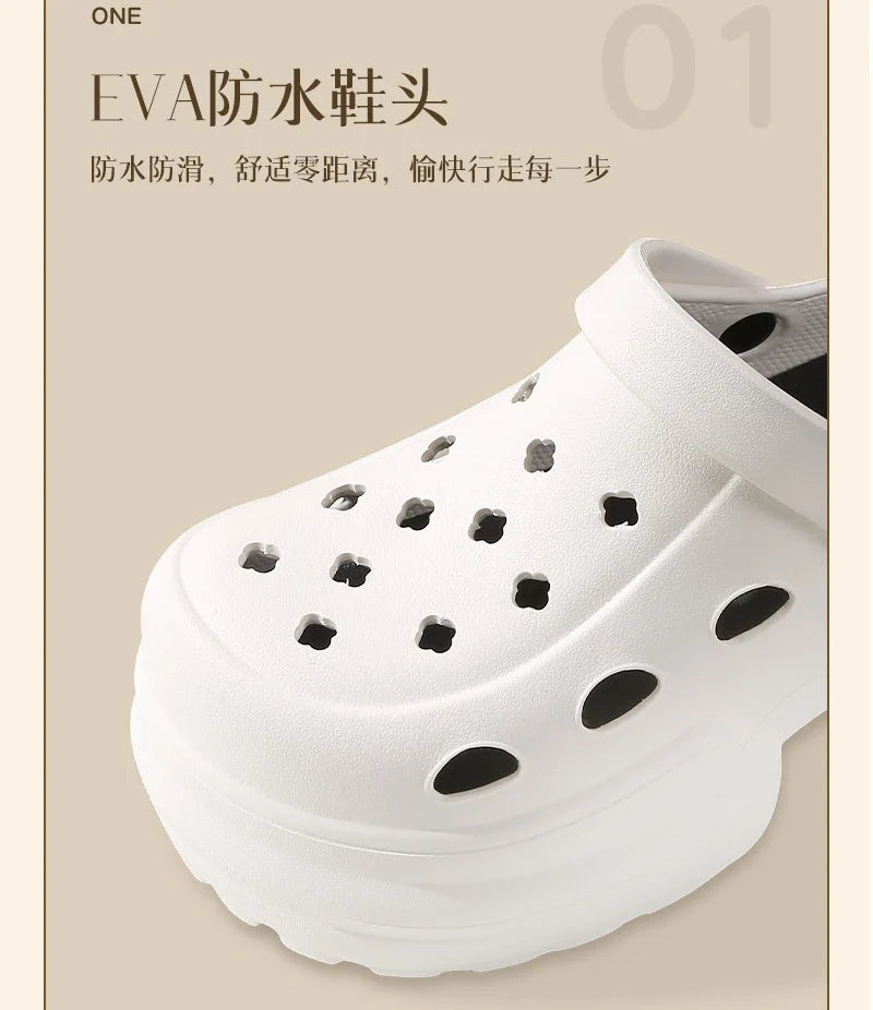 Women Platform Slippers Fashion Clogs Soft EVA Summer High Heel Shoes Thick Sole Female Street Wedges Sandals Home Beach Slides