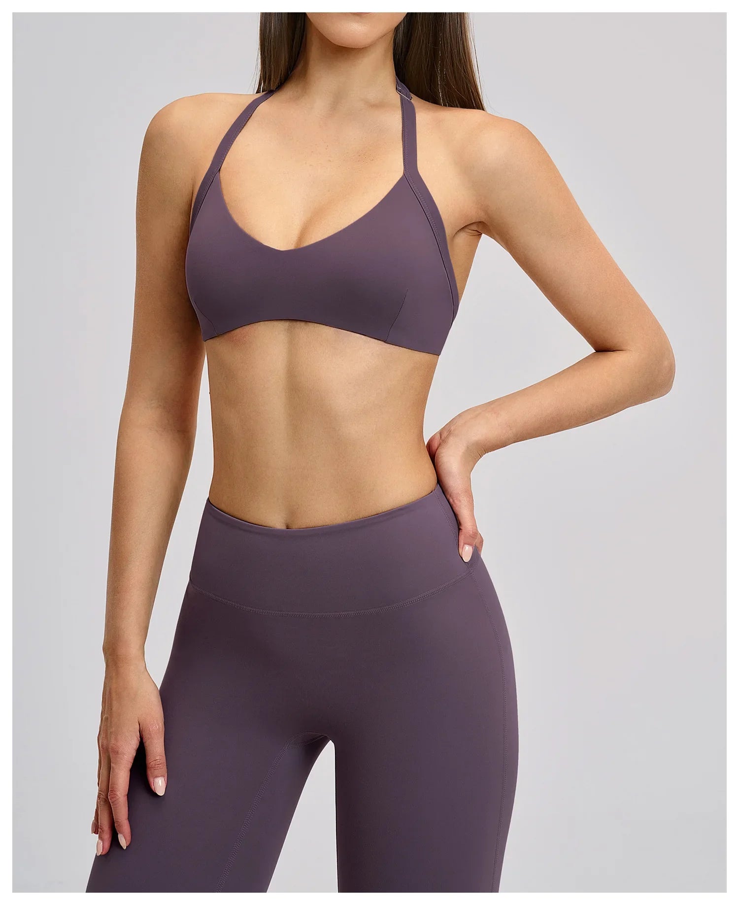 Summer Sports Bra Women Seamless Halter Top Fitness Bra High Support Push-up Open Back Gym wear Running Yoga Workout Underwear