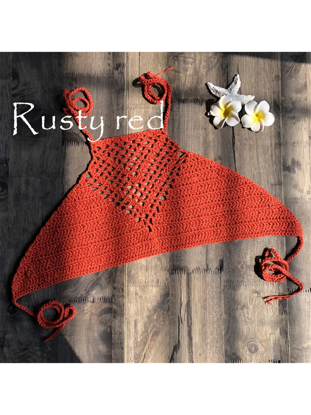 6 Colors Crochet Knitted Halter Bikini Top Female Swimsuit Women Swimwear Bather Bathing Suit Swim Hollow Out Beach Top V4192