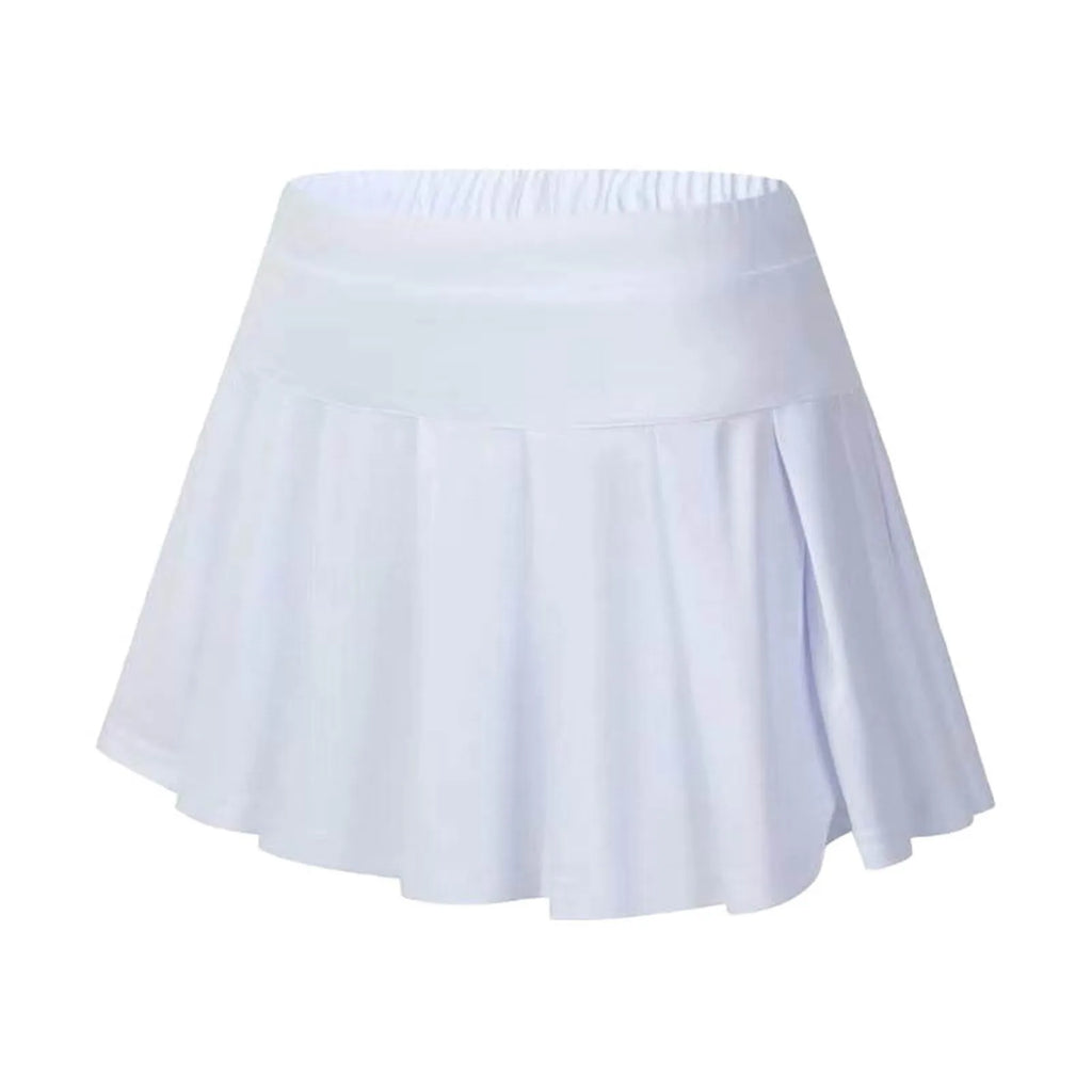 New Summer Tennis Skirt Sports Culottes Quick Drying Double Layered Pleated Skirts Women Solid Color Running Fitness Skirt