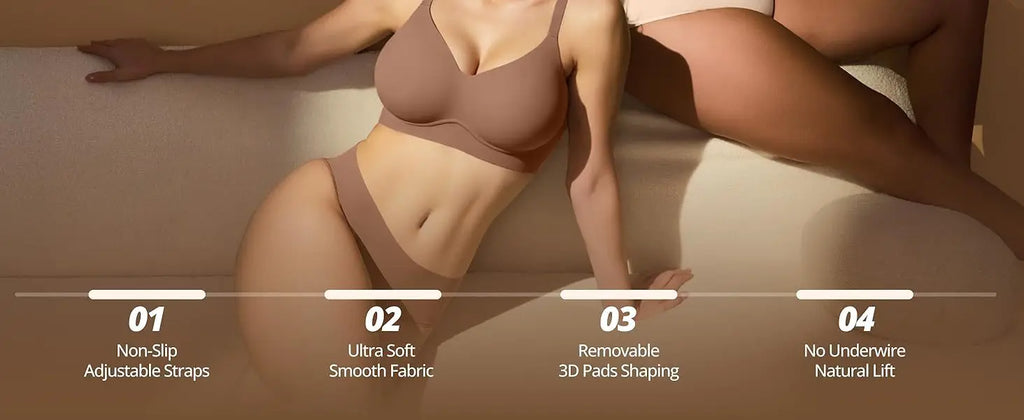 Women's Jelly Wire-Free Seamless Bra Solid Color Thin Molding 3/4 Cup Push-Up Seamless Bra Soft Support Comfortable Underwear