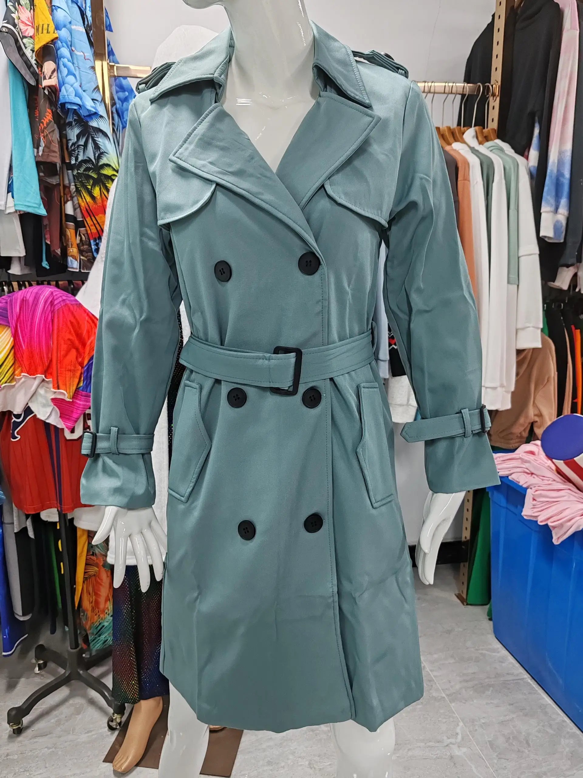 Phantasy Trench Coat Women Long Sleeve Jacket British Style Long Cloack Lace Up Elegant Office Lady Trench Spring Autumn Outfit