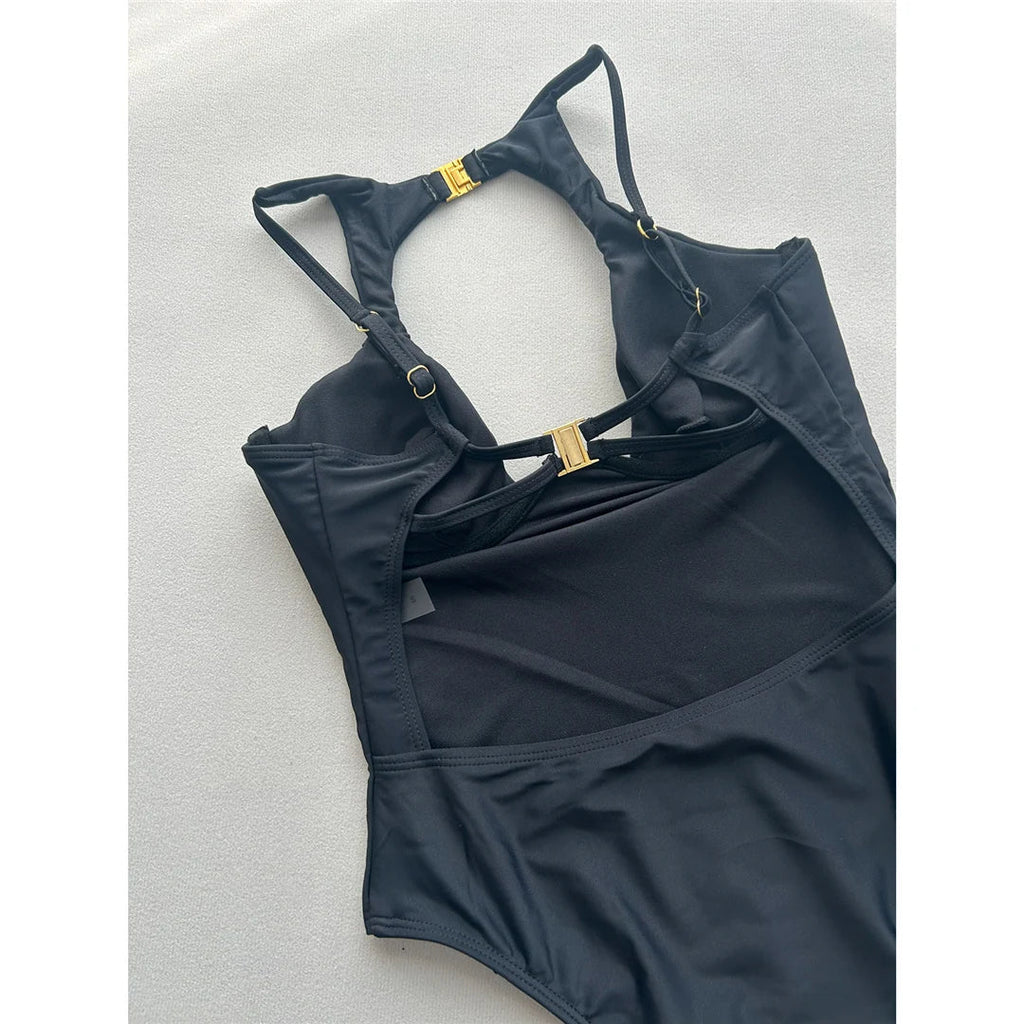 Cut Out Underwired Padded One Piece Swimsuit Women Swimwear Female Backless Backless High Cut Leg Bather Bathing Suit Swim V7515