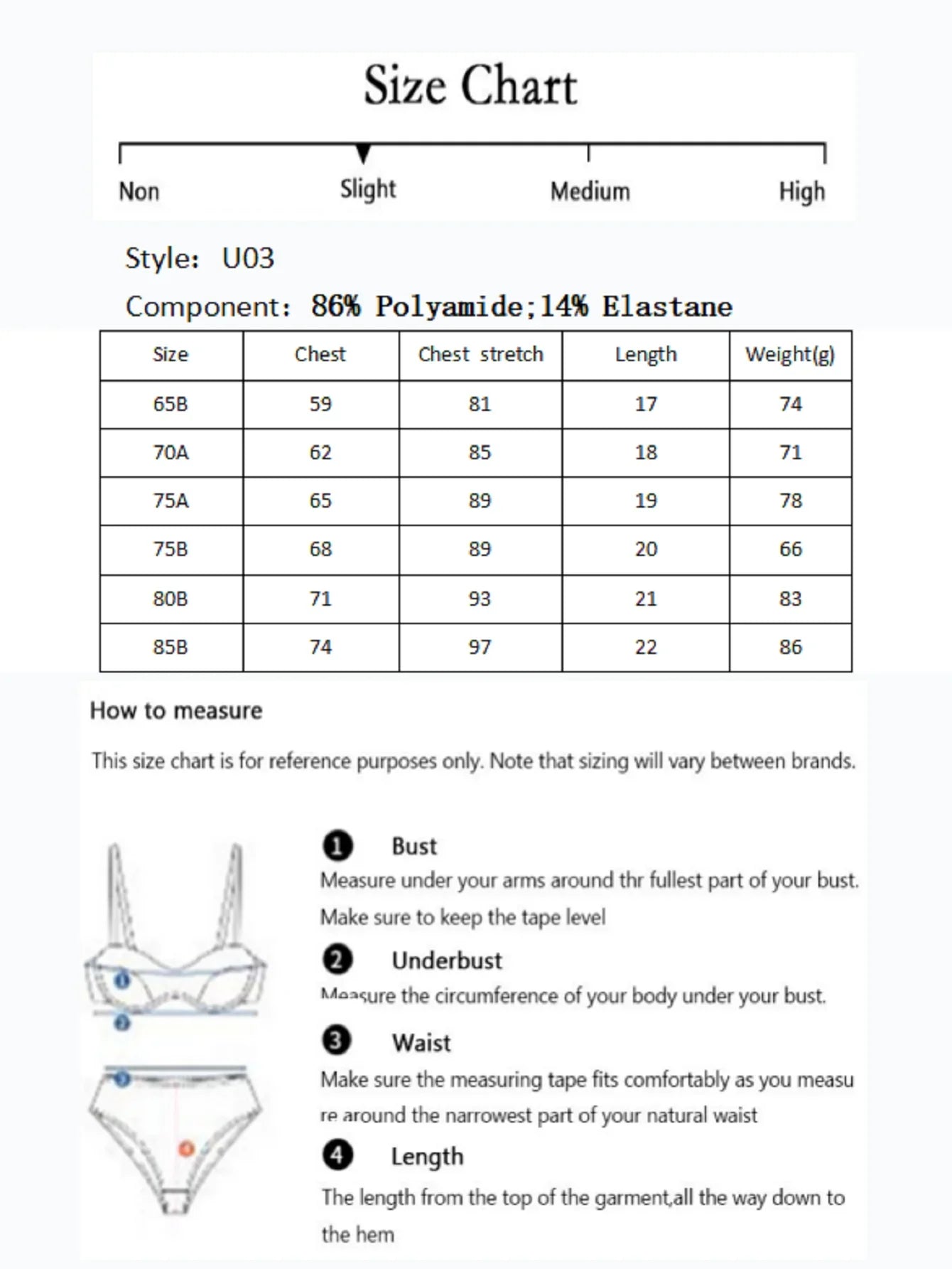 Heavy Duty Sexy Polyester Shapewear Push Up Lingerie Adjusted-Straps Women Bra Cropped Top U03