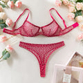 Leopard Printed See Through Bra and Panty Set Women Sexy Lingerie Ultra-thin Transparent Underwear Intimate Sleepwear