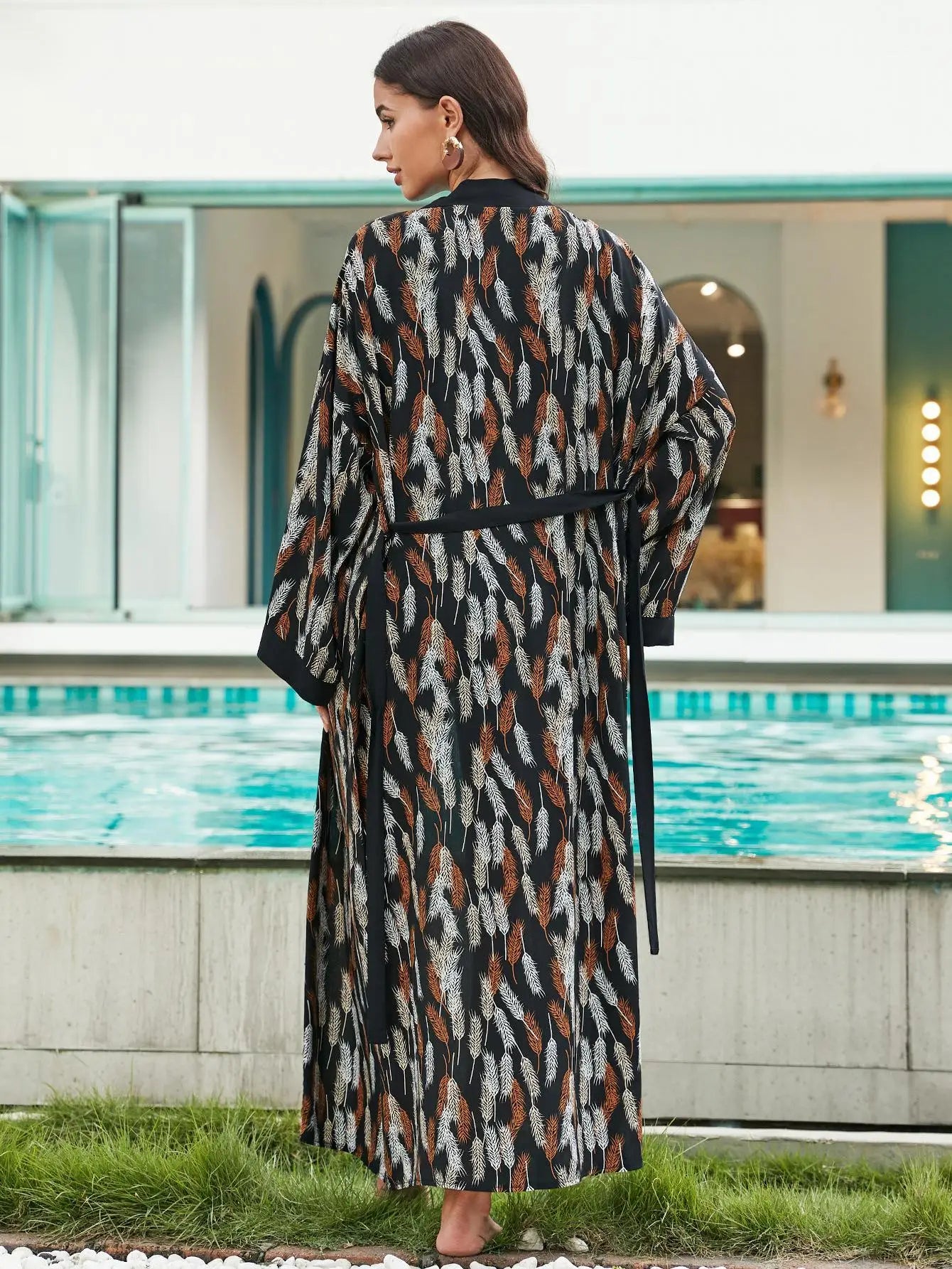 2026 Women Swimsuit Beach Cover Up dress Sleeve Kaftan Beach Tunic Long Pareos Bikinis Cover ups Summer Robe Plage Beachwear
