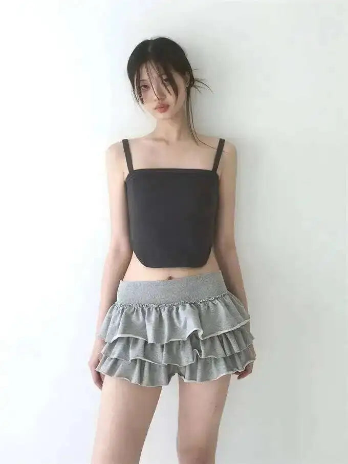 Sweet And Spicy Ballet F-length Skirt With Elastic Waist And Lace Hem Flared Cake-aped Ort Skirt For Young Women 8PO5