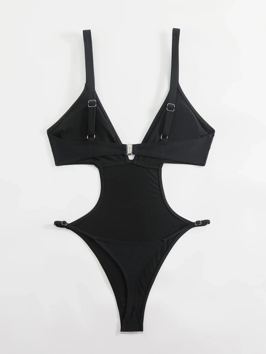 Sexy Hollow Out Backless Thong Bikini 2026 Women Black Coffee Golden Bead One Piece Swimsuit Beach Bathing Suit Holiday Swimwear