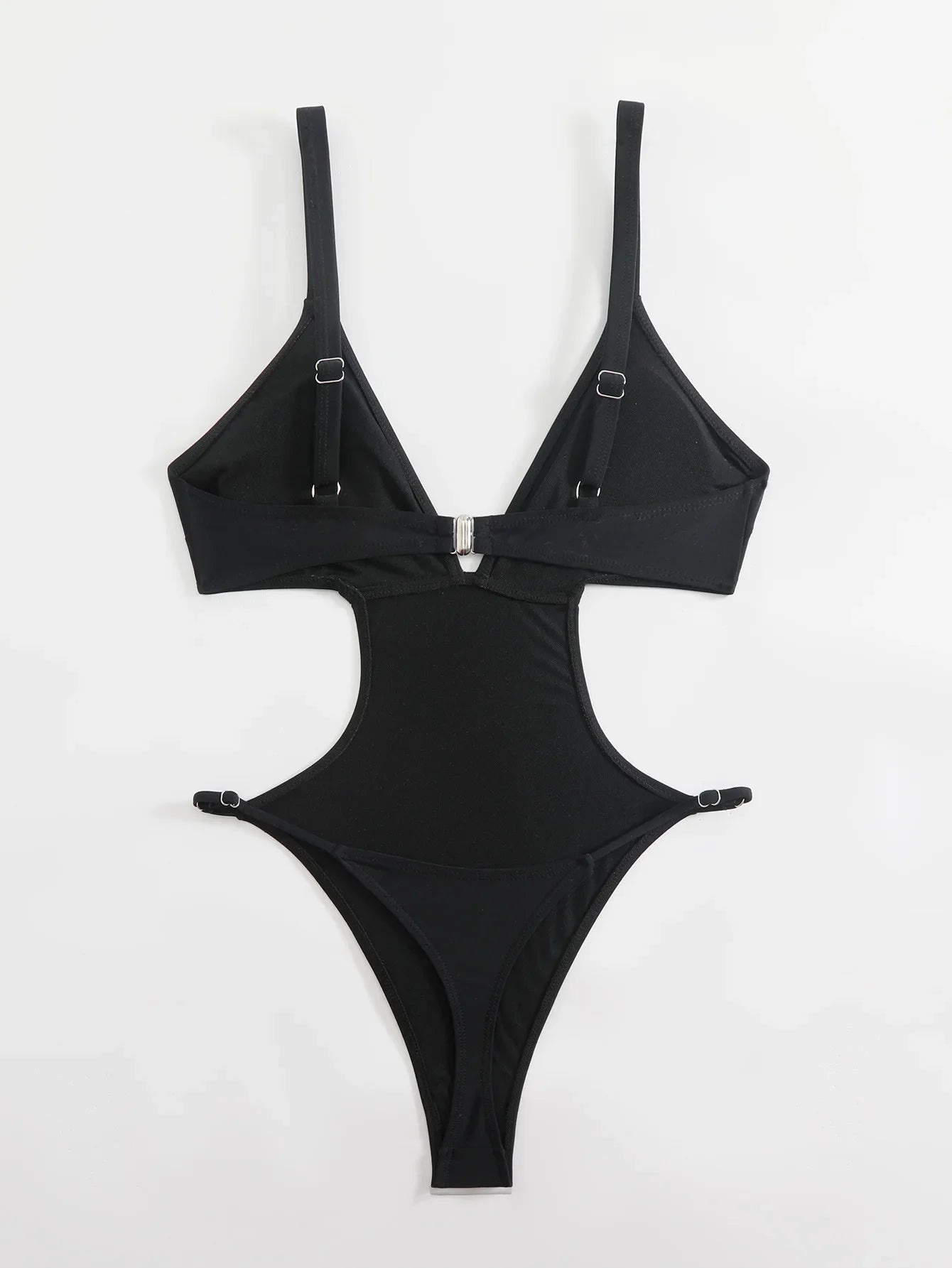 Sexy Hollow Out Backless Thong Bikini 2026 Women Black Coffee Golden Bead One Piece Swimsuit Beach Bathing Suit Holiday Swimwear