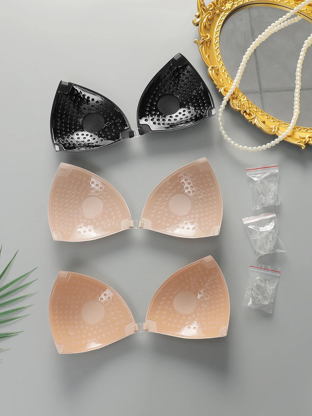 Invisible underwear seamless beauty back and chest patches front button closure reusable women bra C2431