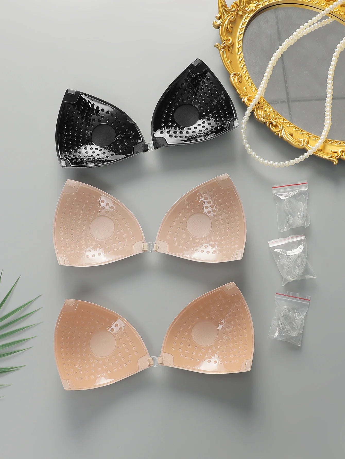 Invisible underwear seamless beauty back and chest patches front button closure reusable women bra C2431