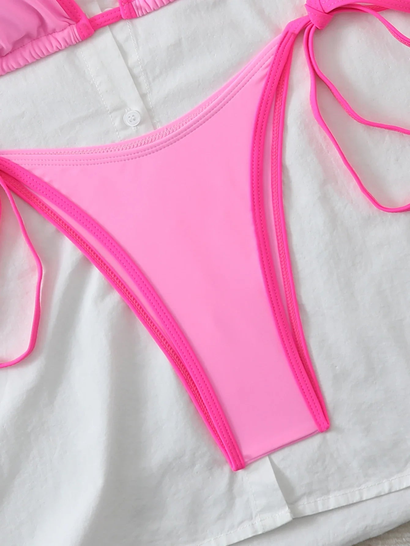 Halter Triangle String Thong Bikinis 2026 Women Sexy Swimsuit Solid Brazilian Swimwear Female Bathers Bathing Swimming Swim Suit