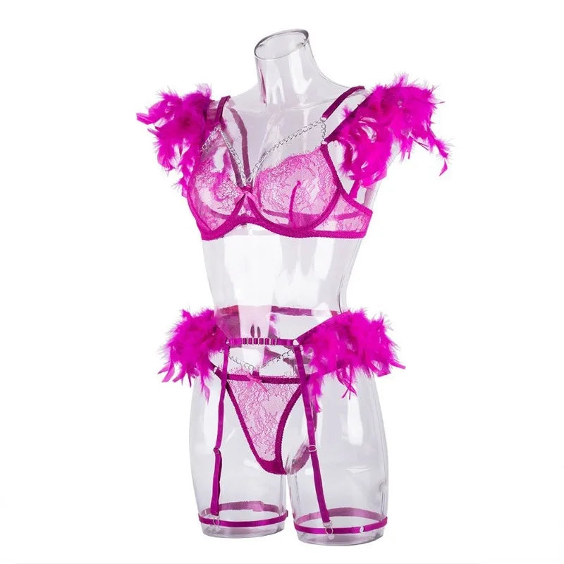 Langerie Bilizna Sexy Lingerie Outfit Vulgar Female Underwear Set for Women Clothes Sex Bіdzna Z Video Access Women's Langgery