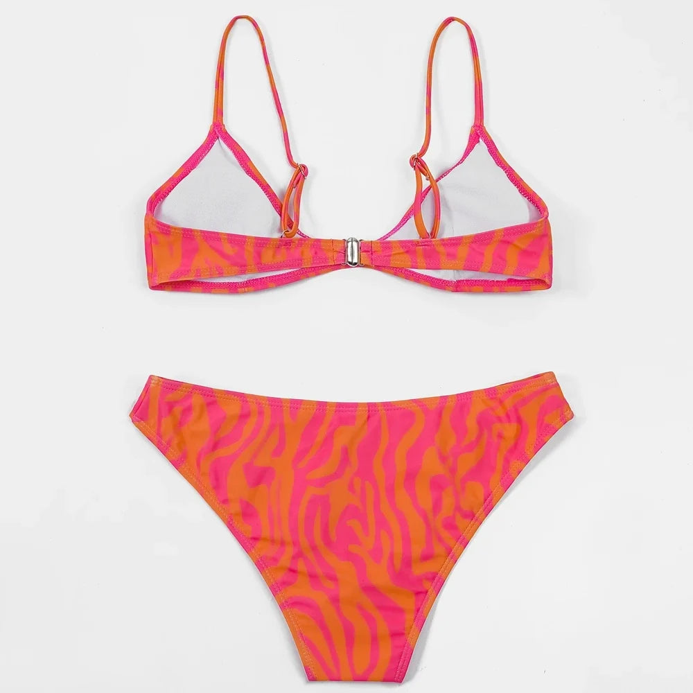 ZTVitality Print Women Swimsuit Sexy Bikini 2022 New Arrival Biquini Padded Bra Low Waist Beach Swimwear Brazilian Bathing Suit