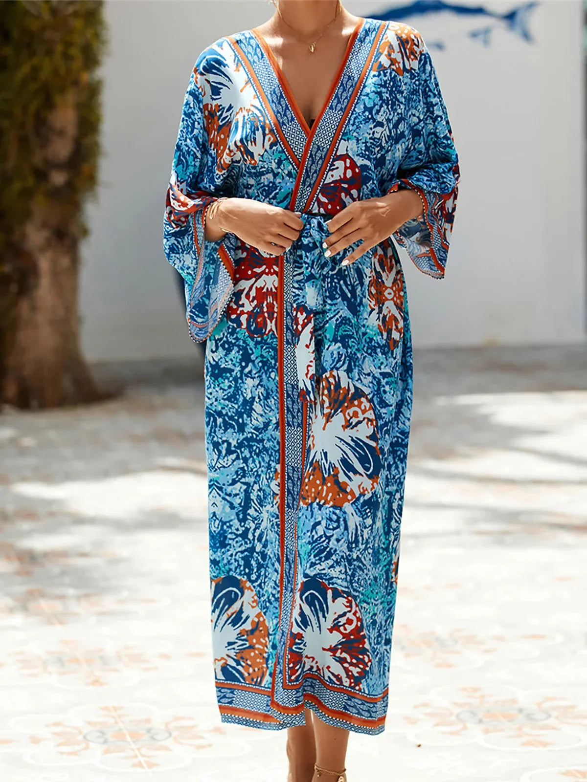 13 Colors Printed With Belt Crochet Knitted Tunic Beach Cover Up Cover-ups Beach Dress Beach Wear Beachwear Female Women K7201